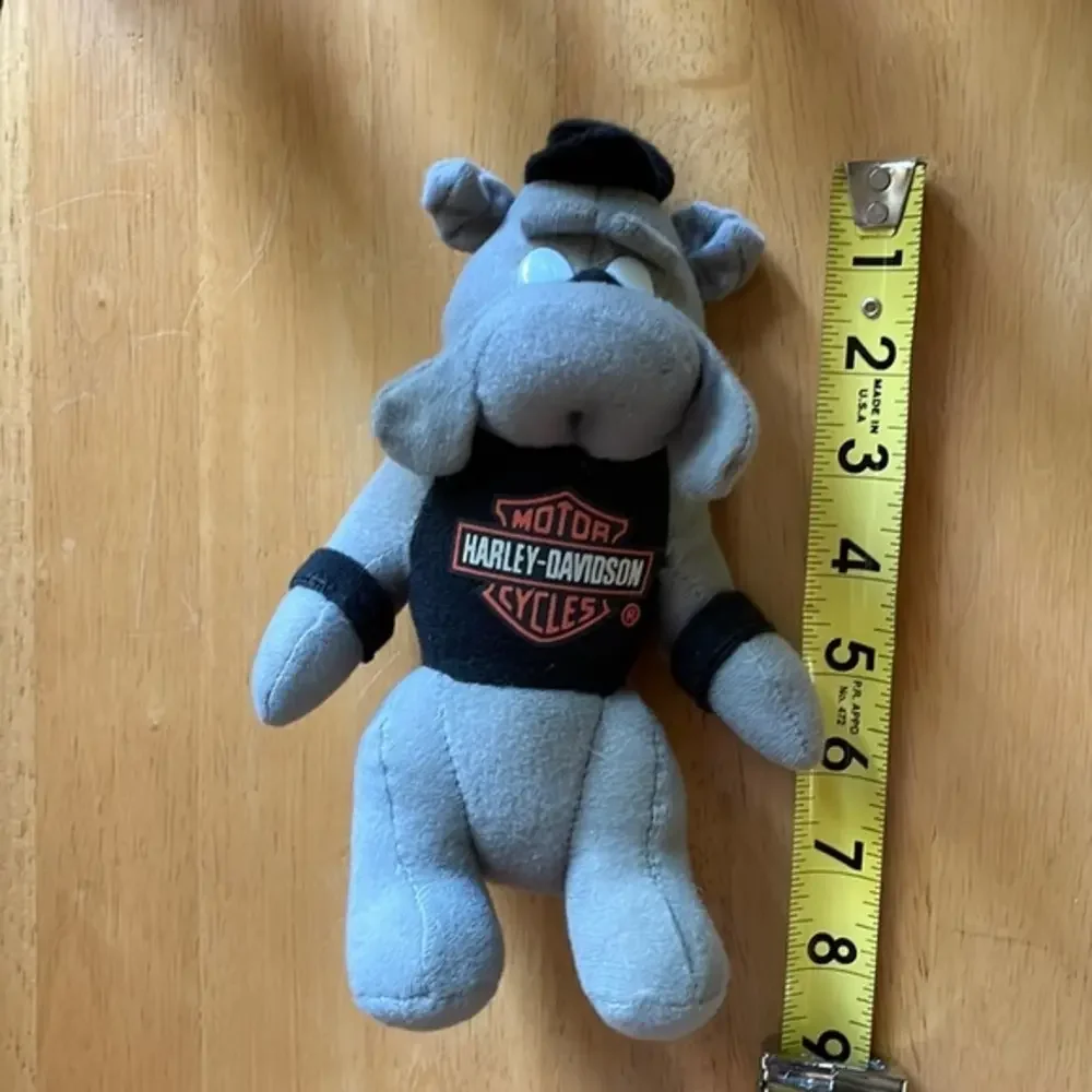 Harley‎ Davidson Motorcycles Gray Bulldog Stuffed Plush Toy Collectible